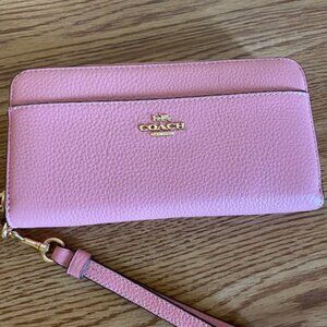 ACCORDION ZIP WALLET WITH WRISTLET STRAP (COACH 6643) IM/BUBBLEGUM